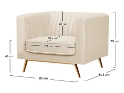 Sillón de terciopelo beige - Gatsby