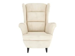 Sillón de terciopelo blanco crema