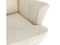 Sillón de terciopelo blanco crema