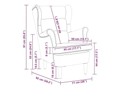 Sillón de terciopelo blanco crema