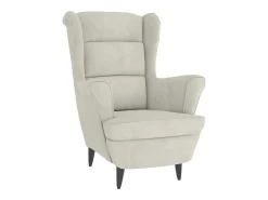 Sillón de terciopelo blanco crema