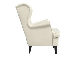Sillón de terciopelo blanco crema