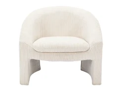 Sillón de terciopelo color crema. Estilo design OSSANA