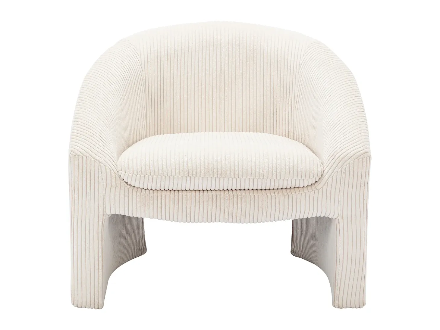 Sillón de terciopelo color crema. Estilo design OSSANA