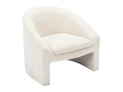 Sillón de terciopelo color crema. Estilo design OSSANA