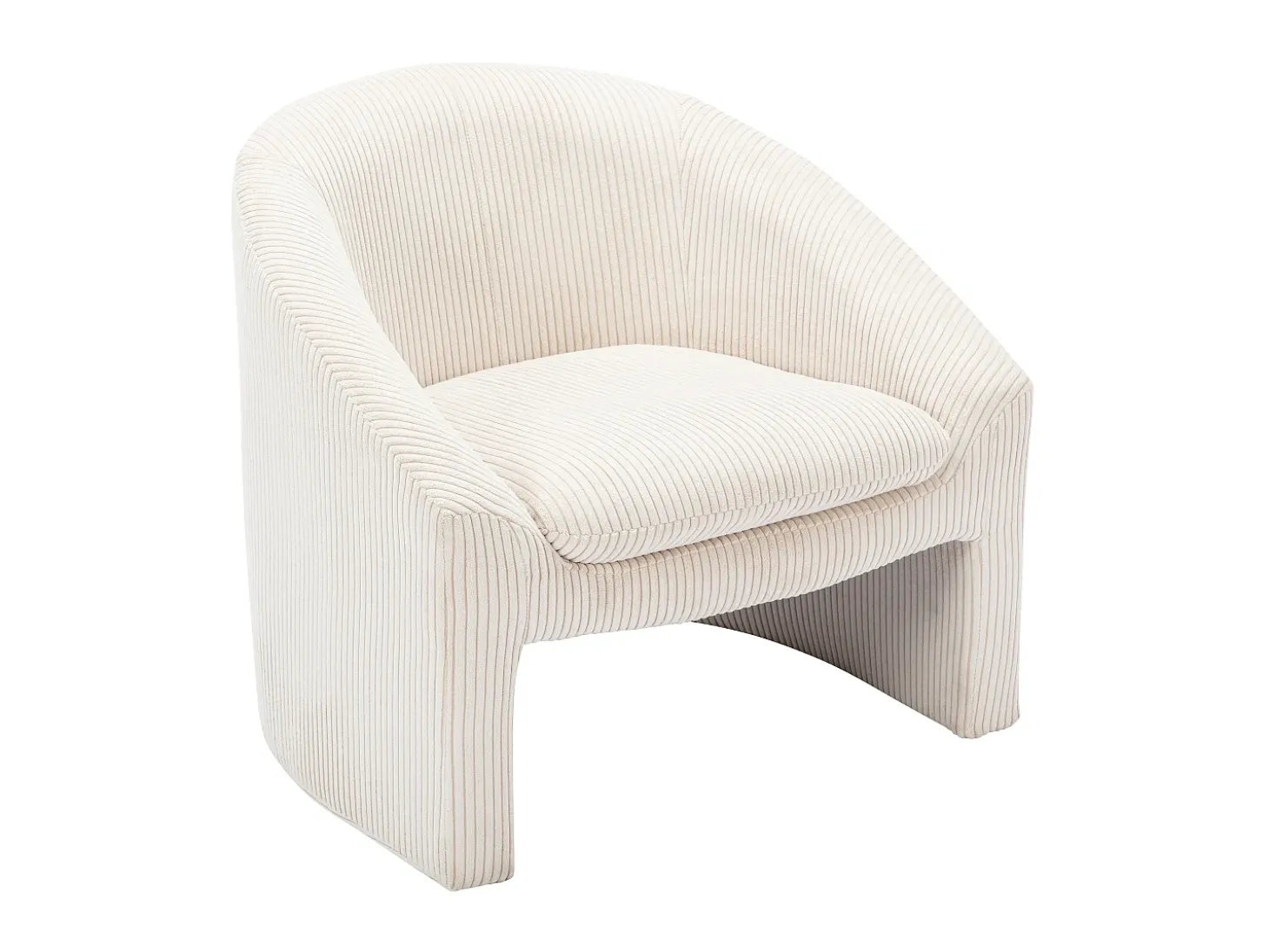 Sillón de terciopelo color crema. Estilo design OSSANA