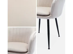 Sillón de terciopelo con patas de metal blanco roto