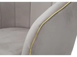 Sillón de terciopelo con ribete dorado Paris - Gris