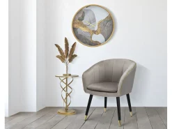 Sillón de terciopelo con ribete dorado Paris - Gris