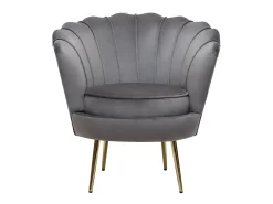 Sillón de terciopelo "Floria" - 75 x 68 x 77,5 cm - Gris