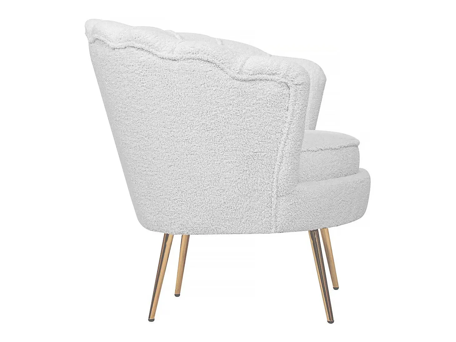 Sillón de terciopelo "Floria" - 75 x 68 x 77,5 cm - Blanco