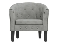 Sillón de terciopelo gris claro