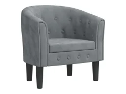 Sillón de terciopelo gris oscuro