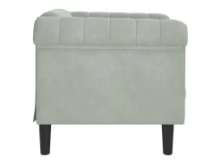 Sillón de terciopelo gris claro