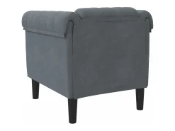 Sillón de terciopelo gris oscuro