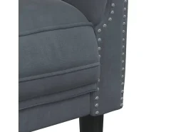 Sillón de terciopelo gris oscuro