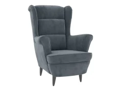 Sillón de terciopelo gris oscuro