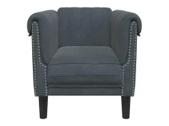 Sillón de terciopelo gris oscuro