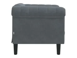 Sillón de terciopelo gris oscuro