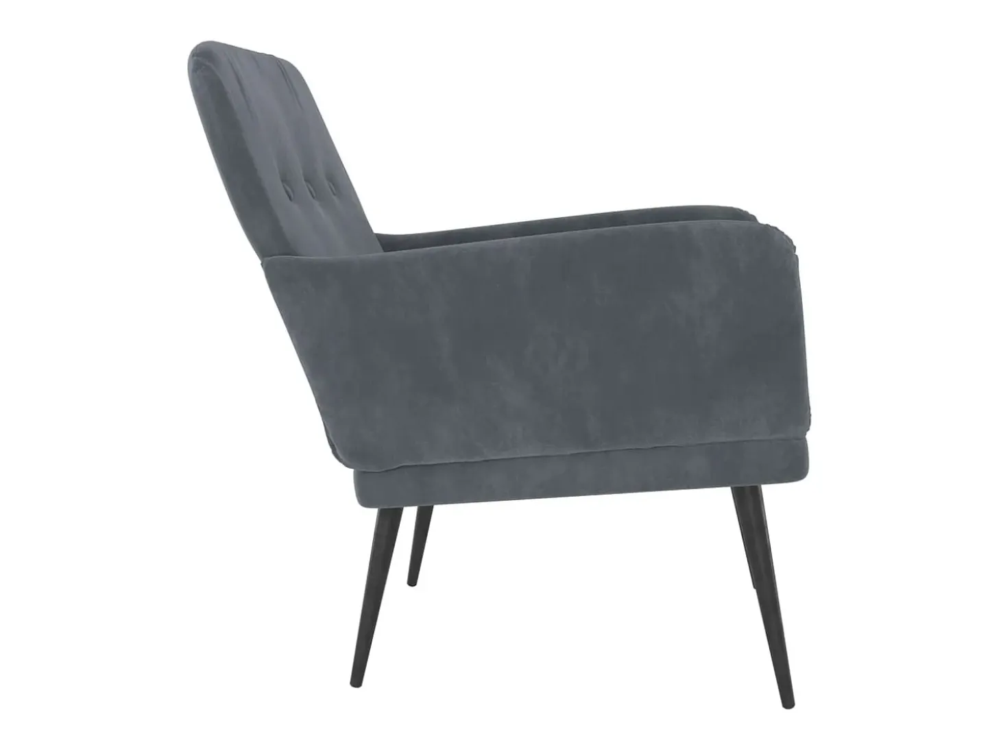 Sillón de terciopelo gris oscuro 62x79x79 cm