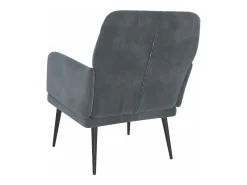 Sillón de terciopelo gris oscuro 62x79x79 cm