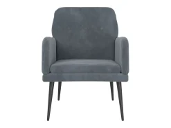 Sillón de terciopelo gris oscuro 62x79x79 cm
