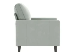 Sillón de terciopelo gris claro 60 cm