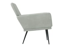 Sillón de terciopelo gris claro 62x79x79 cm ES73863