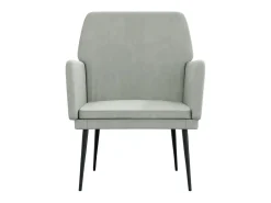 Sillón de terciopelo gris claro 62x79x79 cm