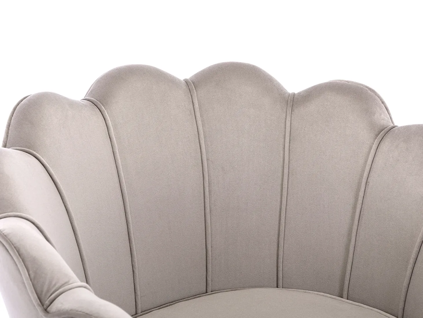 Sillón de terciopelo gris topo estilo art decó DANDELION