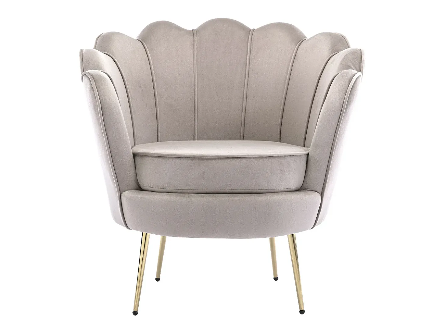 Sillón de terciopelo gris topo estilo art decó DANDELION