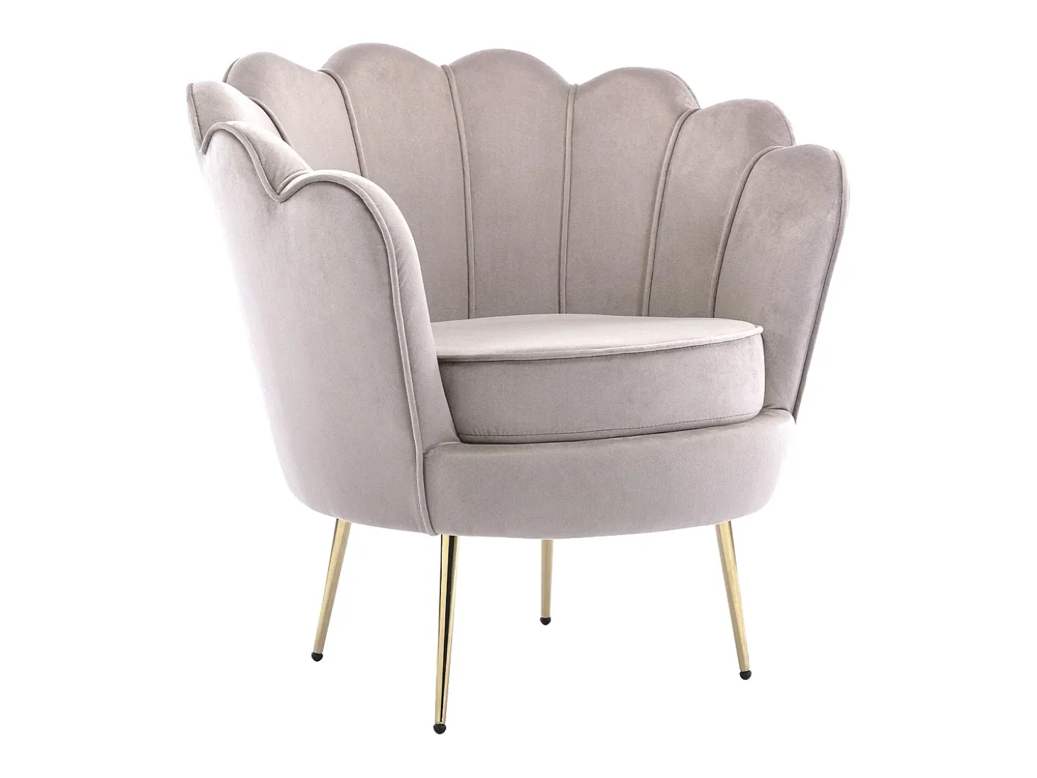 Sillón de terciopelo gris topo estilo art decó DANDELION