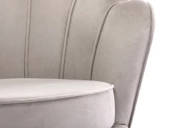 Sillón de terciopelo gris topo estilo art decó DANDELION