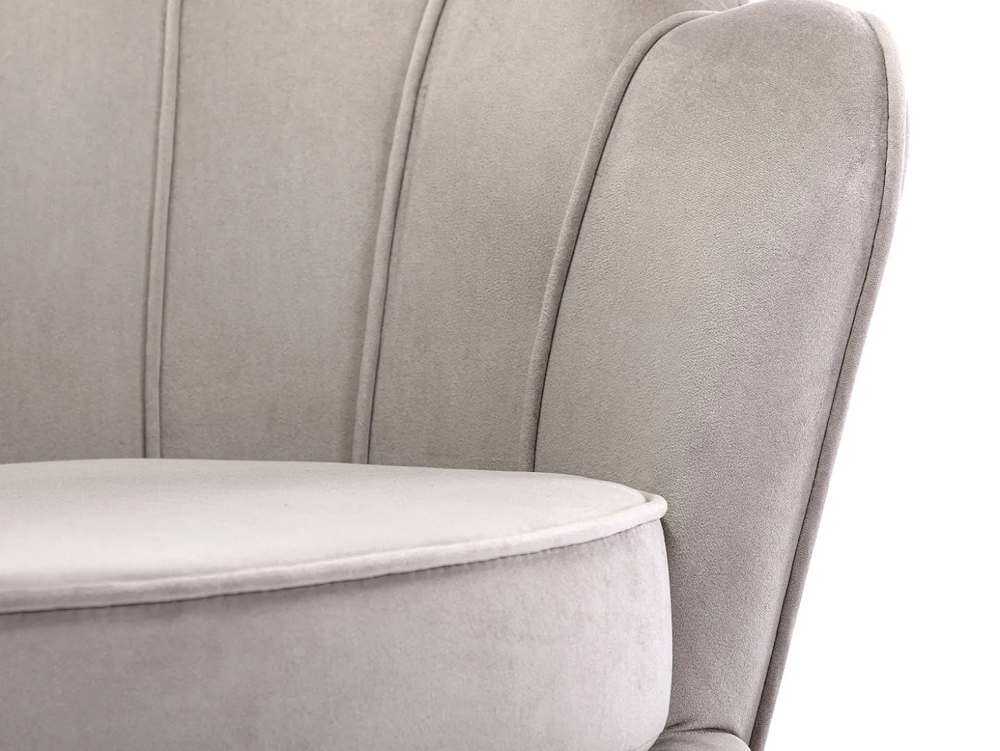 Sillón de terciopelo gris topo estilo art decó DANDELION