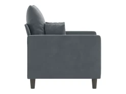 Sillón de terciopelo gris oscuro 60 cm
