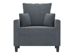 Sillón de terciopelo gris oscuro 60 cm