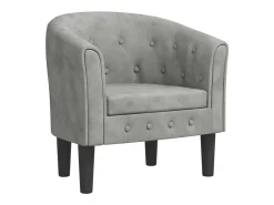 Sillón de terciopelo gris claro ES61271