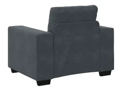 Sillón de terciopelo gris oscuro 60 cm