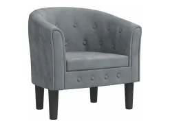 Sillón de terciopelo gris oscuro