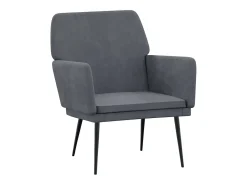 Sillón de terciopelo gris oscuro 62x79x79 cm