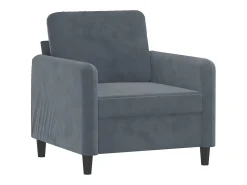 Sillón de terciopelo gris oscuro 60 cm