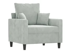 Sillón de terciopelo gris claro 60 cm