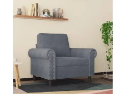 Sillón de terciopelo gris oscuro 60 cm