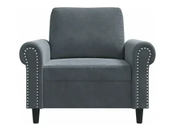Sillón de terciopelo gris oscuro 60 cm