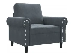 Sillón de terciopelo gris oscuro 60 cm