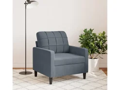 Sillón de terciopelo gris oscuro 60 cm