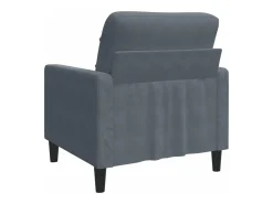 Sillón de terciopelo gris oscuro 60 cm