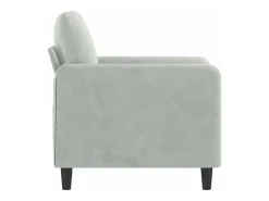 Sillón de terciopelo gris claro 60 cm