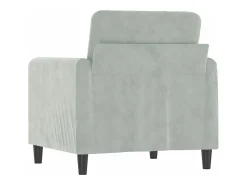 Sillón de terciopelo gris claro 60 cm