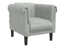 Sillón de terciopelo gris claro
